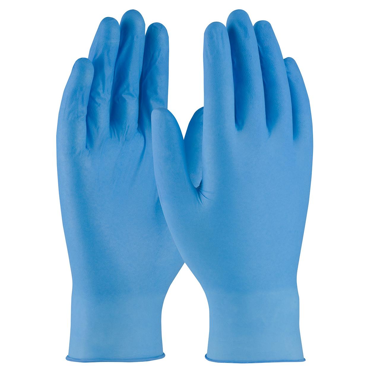 PIP® Ambi-dex® Axle 63-532PF Disposable Gloves, Nitrile, Blue, 9.4 in L, Powder Free, Textured Grip, 4 mil THK, Application Type: Food Grade, Ambidextrous Hand